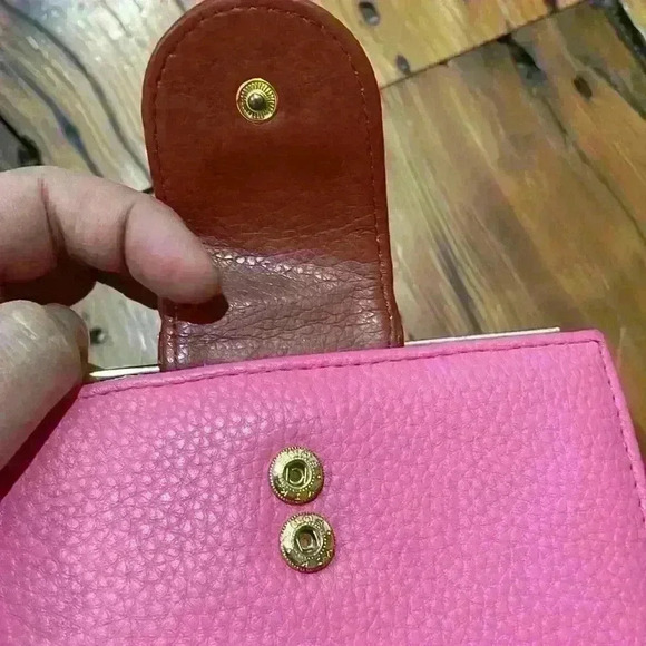 Buxton Pink and Brown double wallet with gold detail - Picture 12 of 13